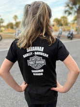 Load image into Gallery viewer, Savannah Harley-Davidson custom girls HD Roses tee