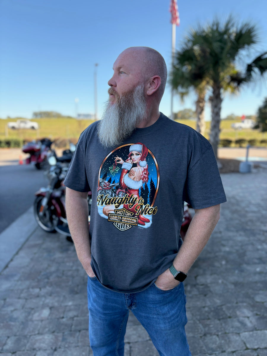 Harley-Davidson Savannah Tシャツ XL Savannah Harley-Davidson custom Men's Naughty Is Nice t-shirt