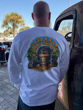 Load image into Gallery viewer, Savannah Harley-Davidson custom men's HD Bar & Shield on white long sleeve shirt