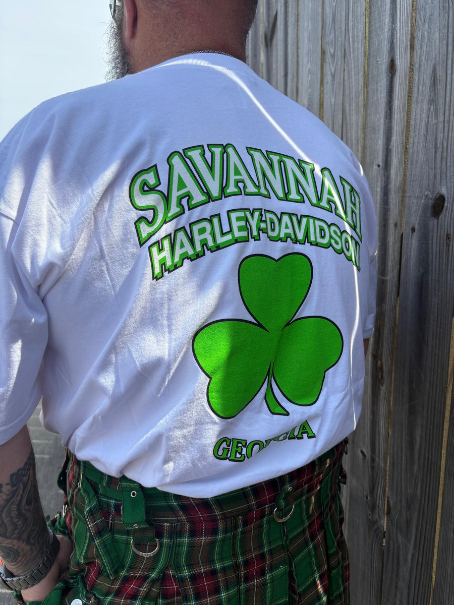 Savannah Harley Davidson Men's 3 Leaf Clover Short Sleeve in