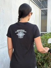 Load image into Gallery viewer, Savannah Harley-Davidson custom Women's skull pinned v-neck t-shirt