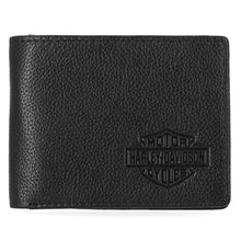 Load image into Gallery viewer, Harley-Davidson Men's Classic Bar & Shield Logo Passcase Leather Billfold Wallet