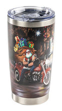 Load image into Gallery viewer, Harley-Davidson Biker Santa Travel Mug, Double-Wall Stainless Steel, 20 oz.