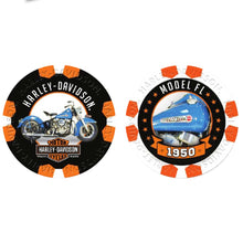 Load image into Gallery viewer, Harley-Davidson Vintage Series 11-1950 Model FL Collectible Poker Chips