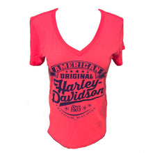 Load image into Gallery viewer, Savannah Harley-Davidson Ladies Tail Across V-Neck T-Shirt
