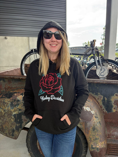 Savannah Harley-Davidson Women's Rose Outline Women's Hoodie