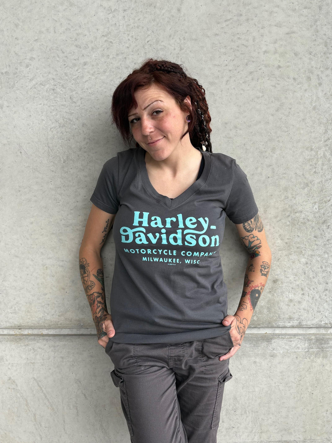 Savannah Harley-Davidson custom Women's Minted v-neck t-shirt