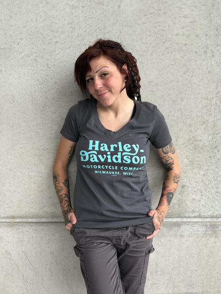 Savannah Harley-Davidson custom Women's Minted v-neck t-shirt