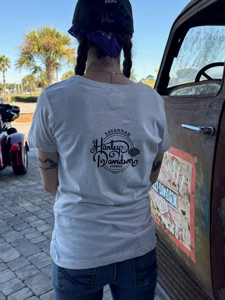 Savannah Harley-Davidson custom Women's H-D Upswept Eagle t-shirt