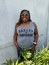 Load image into Gallery viewer, Savannah Harley-Davidson custom Women&#39;s HD Checker Race Scoop tank
