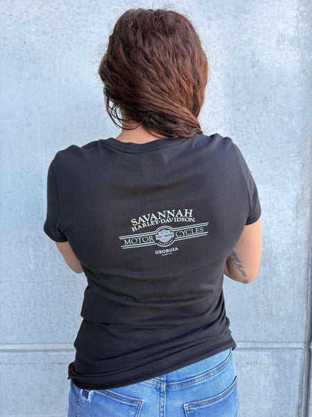 Savannah Harley-Davidson Sunburst Women's Crew Neck t-Shirt