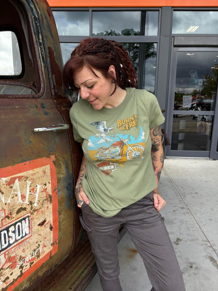 Savannah Harley-Davidson custom Women's HD Born To Be Free t-shirt