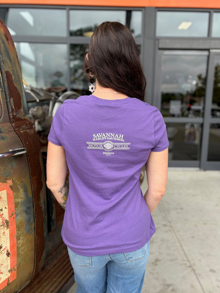Savannah Harley-Davidson Women's custom Flowering Pegasus t-shirt