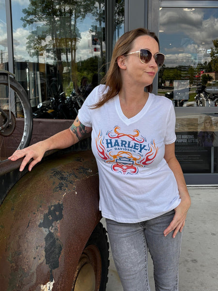 Savannah Harley-Davidson Women's Harley Fuego V-Neck T-Shirt