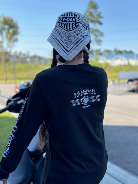 Savannah Harley-Davidson custom Women's long-sleeved Willie Chrome shirt
