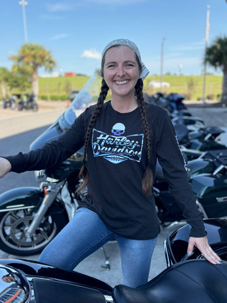 Savannah Harley-Davidson custom Women's long-sleeved Willie Chrome shirt