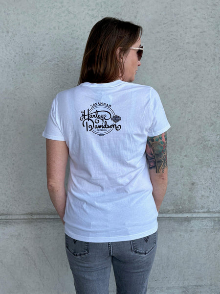 Savannah Harley-Davidson custom Women's H-D Buddy V-neck t-shirt