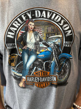 Load image into Gallery viewer, Savannah Harley-Davidson Men&#39;s custom Vintage Garage Pin Up t-shirt
