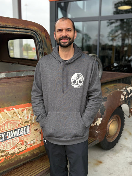 Savannah Harley-Davidson custom Men's Skull Stone pull over hoodie