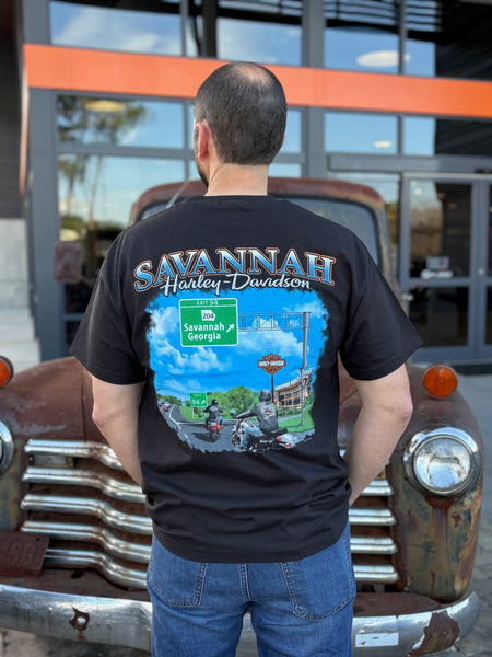Savannah Harley-Davidson custom Men's Dragon Bar & Shield tee