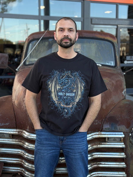 Savannah Harley-Davidson custom Men's Dragon Bar & Shield tee