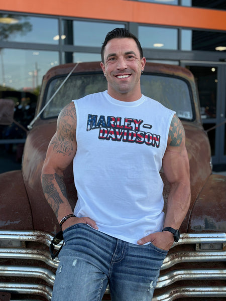 Savannah Harley-Davidson custom Men's HD Flag Drop sleeveless shirt