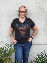 Load image into Gallery viewer, Savannah Harley-Davidson custom Women's Barbed Roses tee
