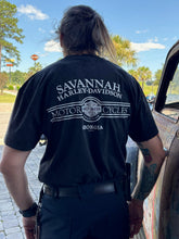 Load image into Gallery viewer, Savannah Harley Davidson custom Sword and Skull s/s t-shirt
