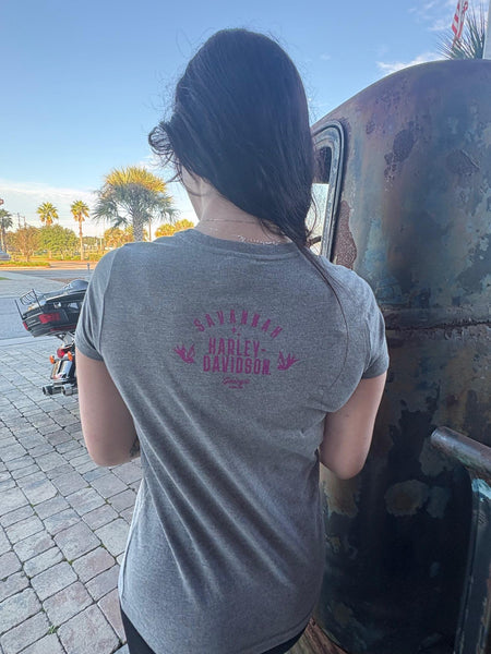 Savannah Harley-Davidson custom Women's Scroll Shine t-shirt