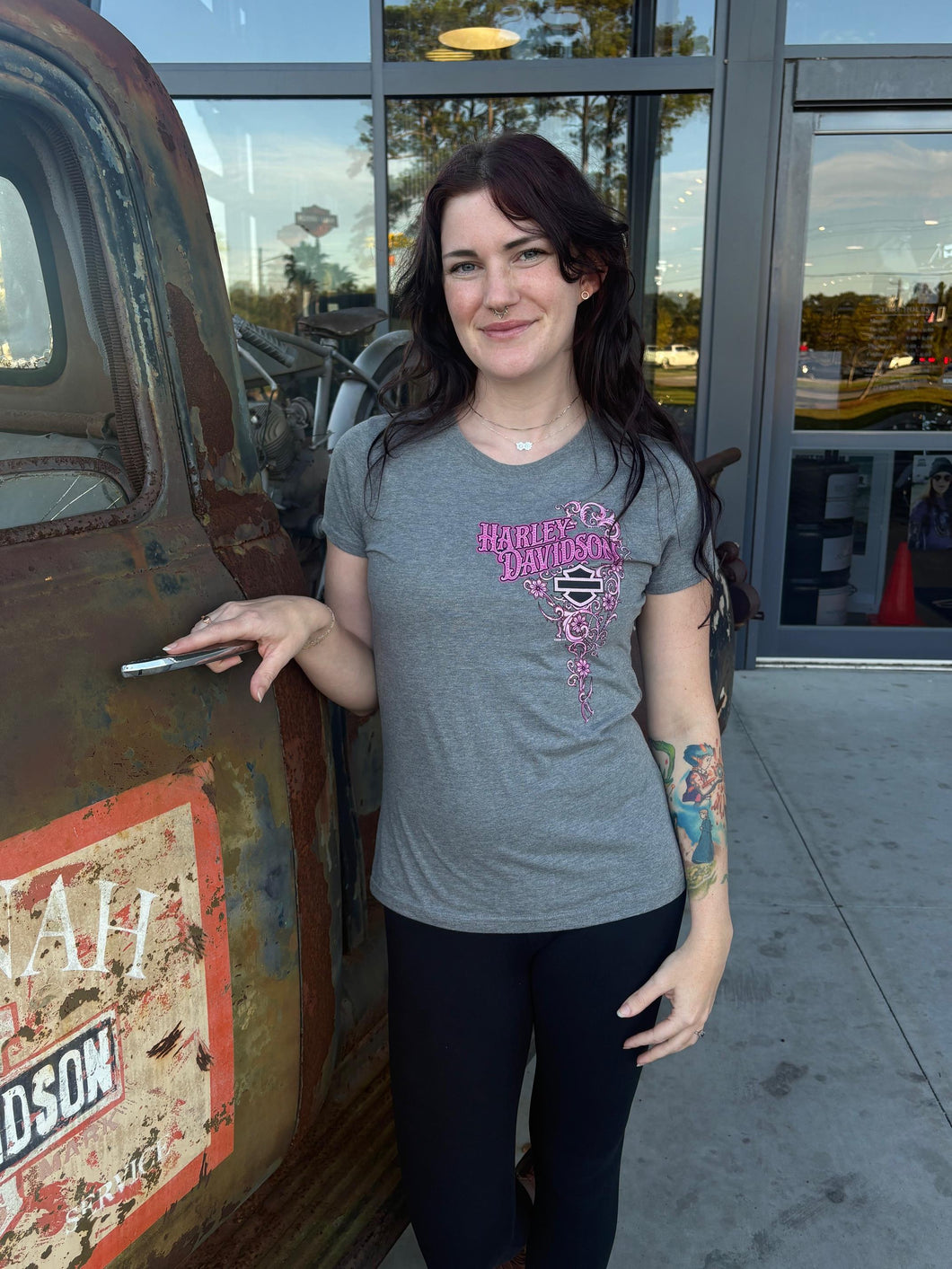 Savannah Harley-Davidson custom Women's Scroll Shine t-shirt