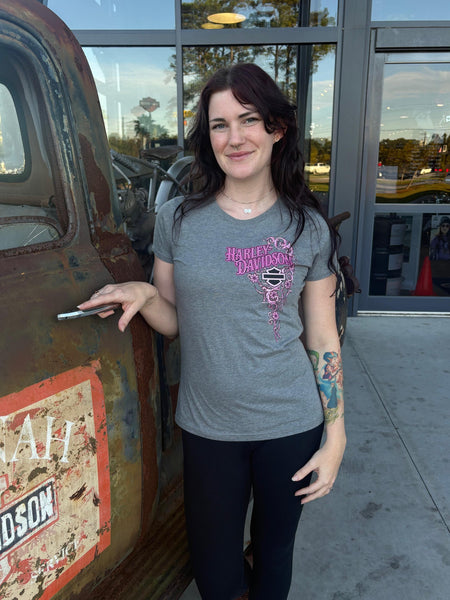 Savannah Harley-Davidson custom Women's Scroll Shine t-shirt