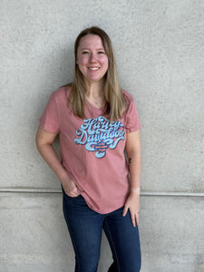 Savannah Harley-Davidson custom Women's Scripty v-neck t-shirt