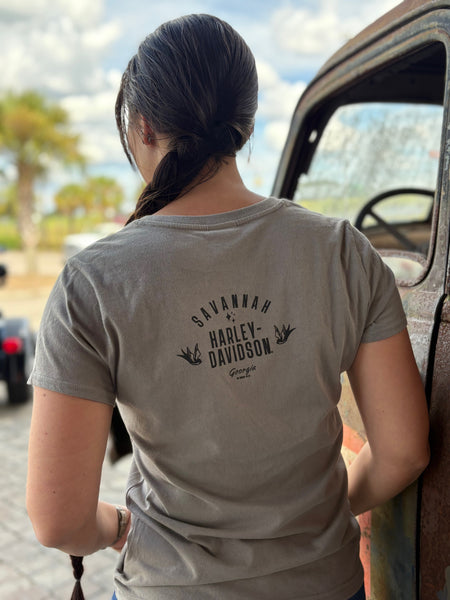 Savannah Harley-Davidson custom Women's star brand V-neck t-shirt