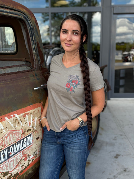 Savannah Harley-Davidson custom Women's star brand V-neck t-shirt
