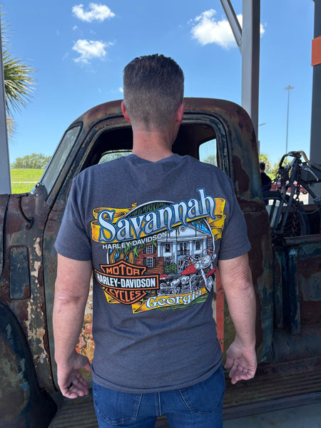 Savannah Harley-Davidson custom Men's Genuine pocket tee