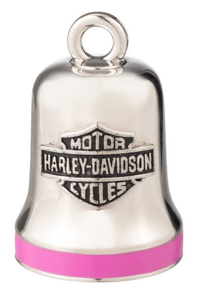 Harley-Davidson® Engraved Bar & Shield Logo Ride Bell With Pink Boarder