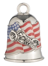 Load image into Gallery viewer, Harley-Davidson Waving American Flag &amp; Motorcycle Bar &amp; Shield Ride Bell
