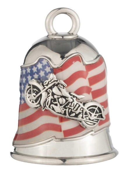 Harley-Davidson Waving American Flag & Motorcycle Bar & Shield Ride Bell