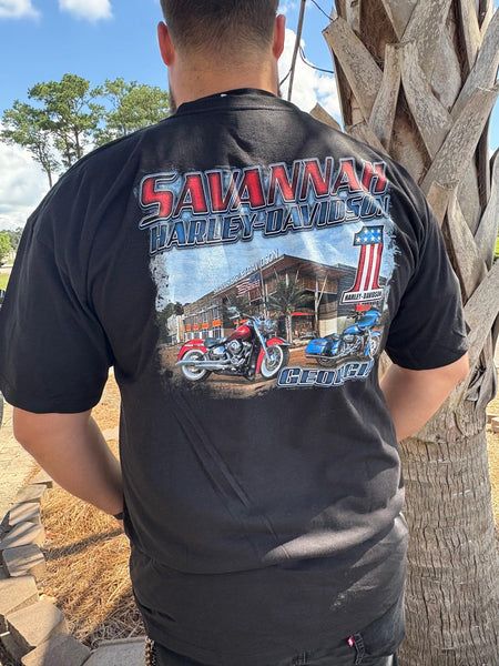 Savannah Harley-Davidson Men's HD Center Skull S/S T-shirt