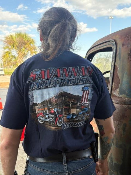 Savannah Harley-Davidson custom Men's HD Post pocket t-shirt