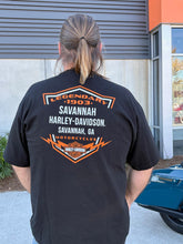 Load image into Gallery viewer, Savannah Harley-Davidson custom men&#39;s HD Bar &amp; Shield left chest tee
