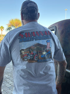 Savannah Harley-Davidson custom Men's HD Bar and Shield pocket tee