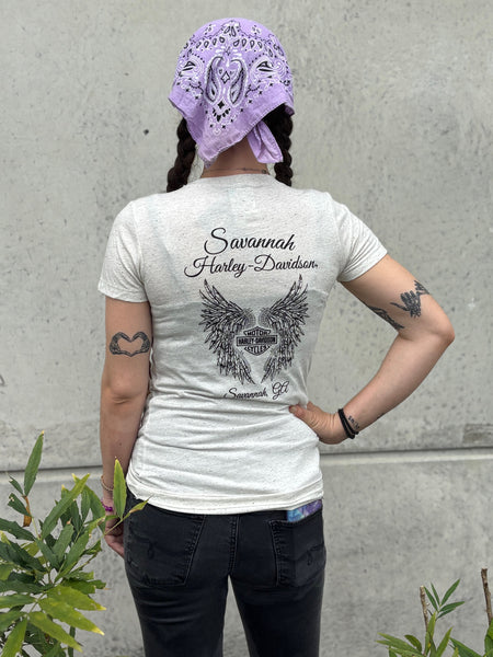 Savannah Harley-Davidson Women's custom HD Brave & Bold s/s t-shirt