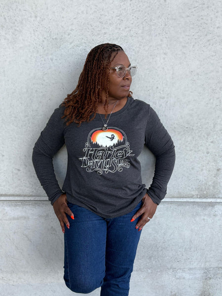 Savannah Harley-Davidson Women's Sunset Long Sleeve T-Shirt with Thumbholes