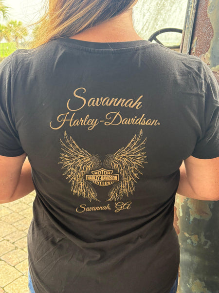 Savannah Harley-Davidson Women's custom HD Leopard s/s t-shirt