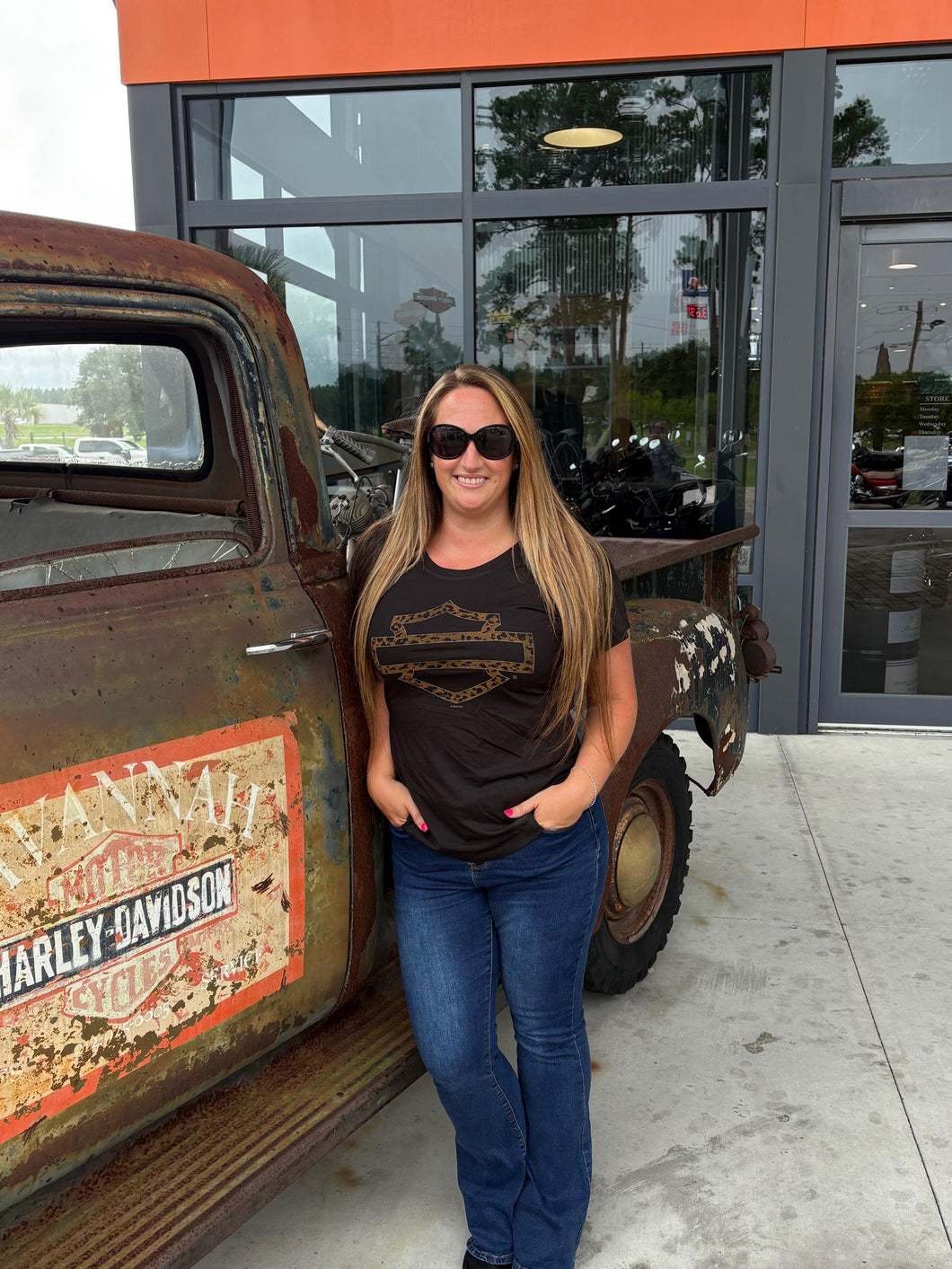 Savannah Harley-Davidson Women's custom HD Leopard s/s t-shirt
