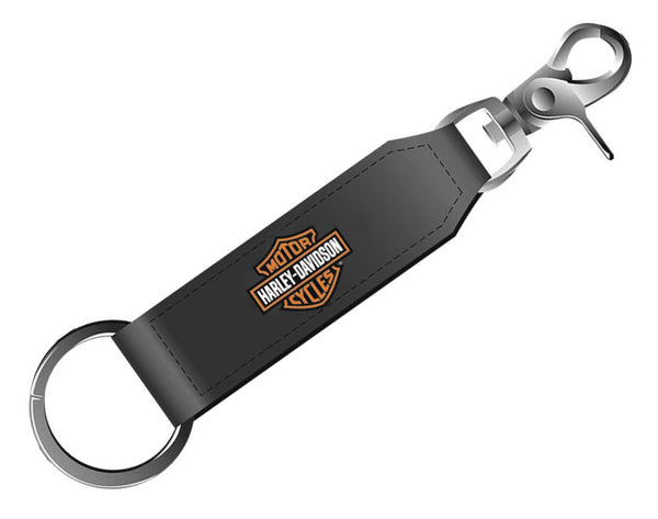 Harley-Davidson Iconic Bar & Shield Logo Leather Strap Key Chain