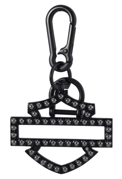 Harley-Davidson Rivet Silhouette Bar & Shield Logo Key Chain, Black