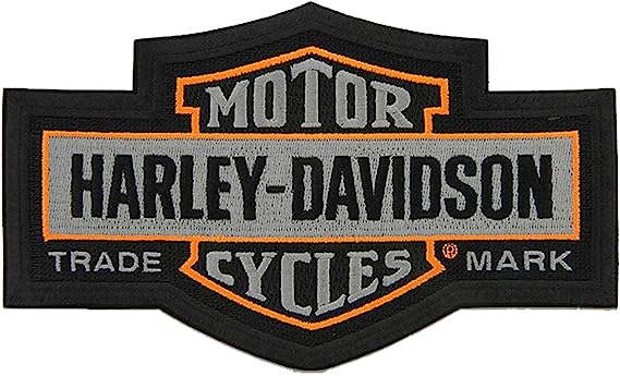 Harley-Davidson 7.25 in. Embroidered Trademark Bar & Shield Emblem Patch - Gray - 8011505