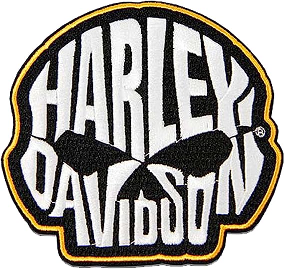 Harley-Davidson 4 in. Embroidered Willie G Skull Text Emblem Sew-On Patch- White - 8012915